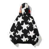 Shark Print Hoodie Sweater Coat Hoodie Male and Female Couples Wear