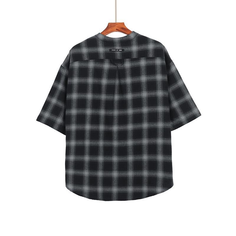 Fog T shirt Short Sleeve Plaid Pullover Leisure Fear Of God