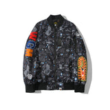 BAPE Varsity Jacket Embroidered Camouflage Baseball Jacket Spring and Autumn Leisure Coat