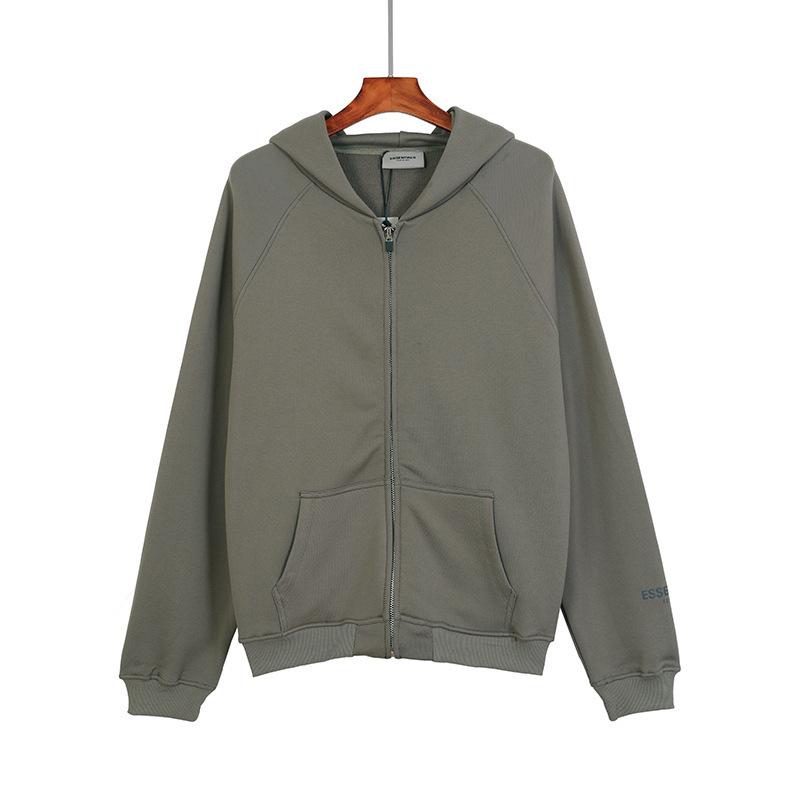 Fog Fear Of God Essentials Hoodie Tops Spot Letter Print Sweatshirt Long Terry Zipper Cardigan Sweater High Street Hooded Fear Of God