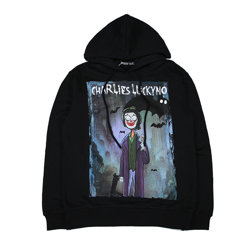 Charlie Luciano Hoodie Clown Pattern Sweater Cotton Loose Autumn And Winter
