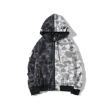 Shark Print Hoodie Multicolor Jacket Coat for Men and Women