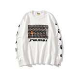 Shark Print Sweatshirts Spring and Autumn Cartoon Print Men's and Women's Ball Battle Pullover Sweater