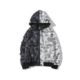 Shark Print Hoodie Multicolor Jacket Coat for Men and Women