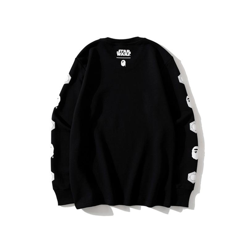 Shark Print Sweatshirts Ape Head and Star Wars White Warrior Loose Casual Couple Pullover Sweatshirt