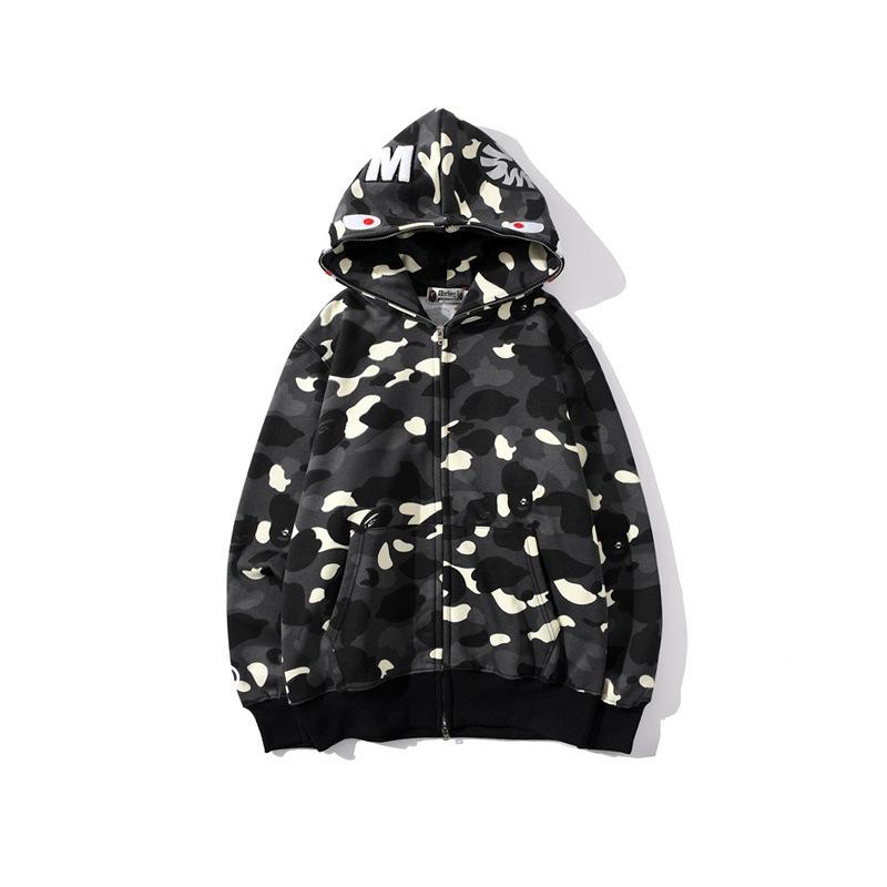 Shark Print Hoodie Men's and Women's Luminous Spot Camouflage Sweater