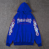 Thrasher Hoodie Fleece-Lined Thick Style Men's and Women's Thrasher Flame Sweater