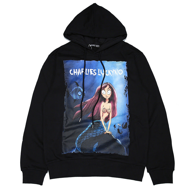 Charlie Luciano Hoodie Mermaid Sweater Autumn And Winter Cotton Loose