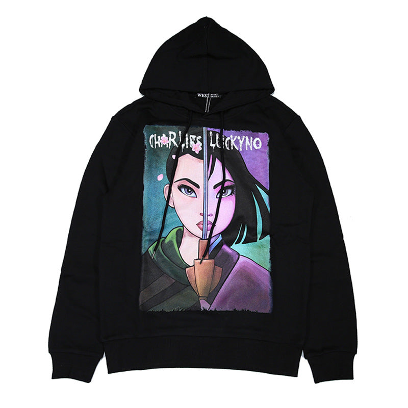 Charlie Luciano Hoodie Mulan Cartoon Pattern Sweater Autumn And Winter Cotton Loose