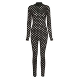 Fall Women's Clothing New Fashion Sexy Hollow out Sports Jumpsuit