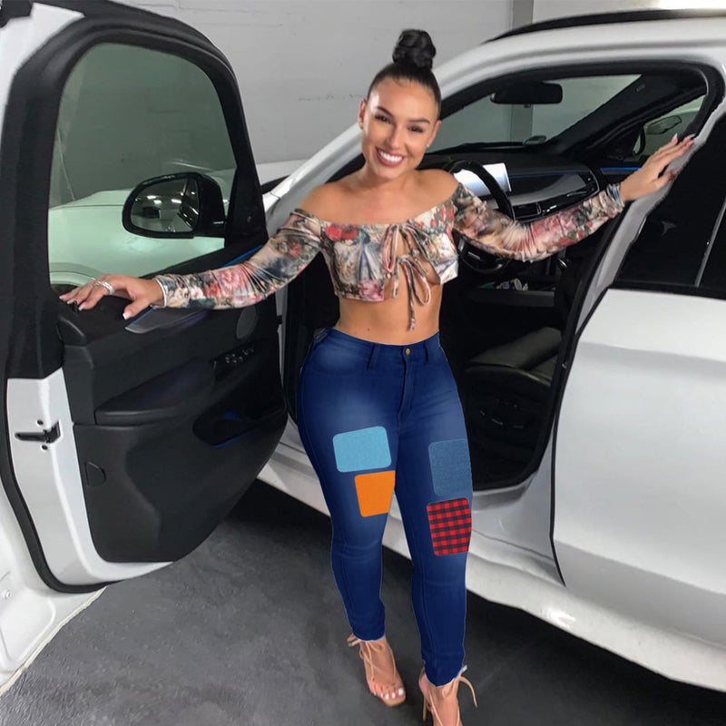 Women Plus Size Jeans Fashion Denim Slim Fit Skinny Pants