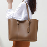The Teacher Tote Leather Large Capacity Portable Shoulder Tote Bag