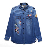 BAPE Varsity Jacket Denim Jacket for Men and Women Casual plus Size Coat Jacket Autumn