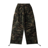 Military Style Camouflage Cargo Pants Men's plus Size Retro Sports Wide Leg Pants Street Fashion Ankle-Tied Trousers Men Pants