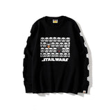 Shark Print Sweatshirts Ape Head and Star Wars White Warrior Loose Casual Couple Pullover Sweatshirt