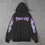 Thrasher Hoodie Fleece-Lined Thick Style Men's and Women's Thrasher Flame Sweater