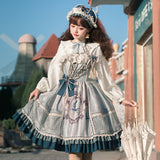 Gothic Lolita Harajuku Style Clothing Olita Skirt JSK Vintage Pastoral Style Small Skirt Autumn and Winter Full Set