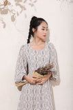 Women Plus Size Maxi Dresses Vintage Floral Long Sleeve Loose Long Dress