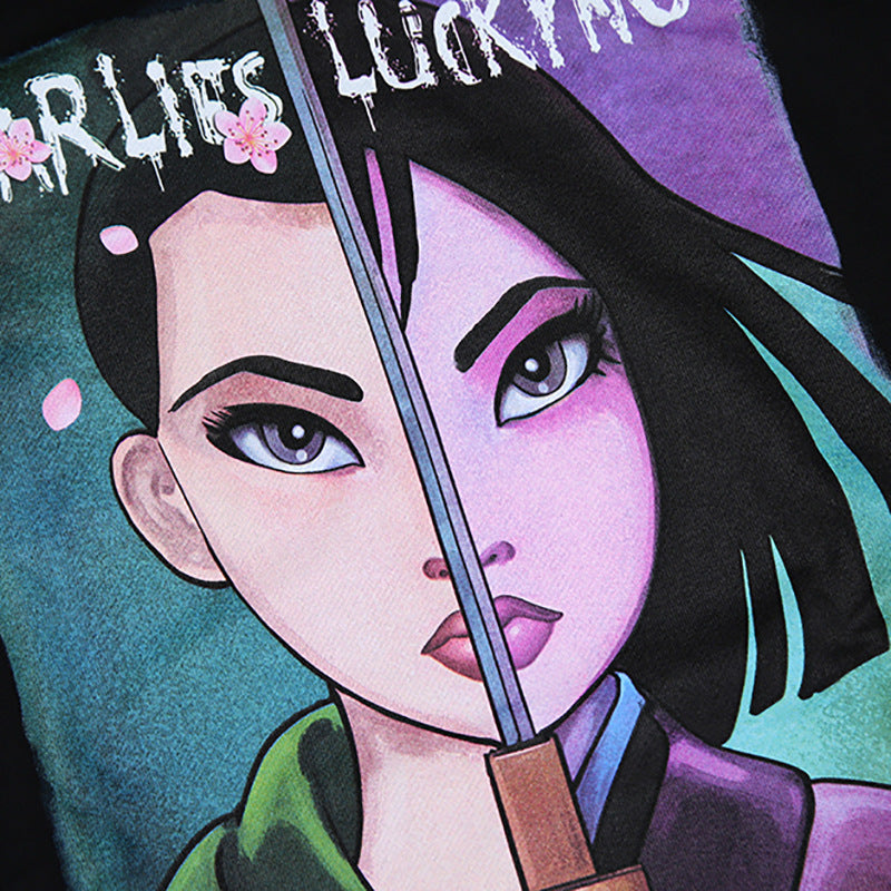 Charlie Luciano Hoodie Mulan Cartoon Pattern Sweater Autumn And Winter Cotton Loose