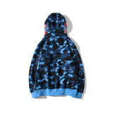 Shark Print Hoodie Men's Clothing Youth Fashion Brand Camouflage Shark Print