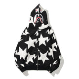 Shark Print Hoodie Sweater Coat Hoodie Male and Female Couples Wear