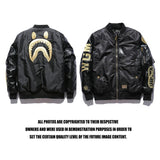 BAPE Varsity Jacket Embroidered Leather Jacket Baseball Uniform Autumn and Winter Men's Clothing