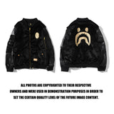 BAPE Varsity Jacket Embroidery Stitching Leather Sleeve Cotton Coat Jacket Coat