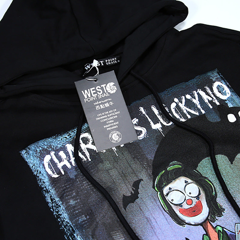 Charlie Luciano Hoodie Clown Pattern Sweater Cotton Loose Autumn And Winter