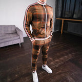 Men′s Athletic Tracksuit Sweat Suits for Men Outfits Fall Slim Fit Men's Coat Trousers plus Size Loose Casual Fashion