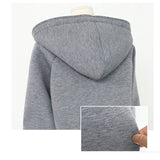 Women Plus Size Tops Thickened Long Sleeve Hooded Jacket Loose Zipper Simple Cardigan Sweater