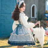 Gothic Lolita Harajuku Style Clothing Olita Skirt JSK Vintage Pastoral Style Small Skirt Autumn and Winter Full Set