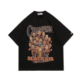 Blackair T Shirt Printed Short Sleeve Men's Retro Brown T-shirt