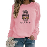 Boy Mama Hoodie Letter Printed Crew Neck Sweatshirt