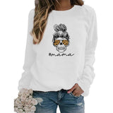Boy Mama Hoodie Letter Printed Crew Neck Sweatshirt