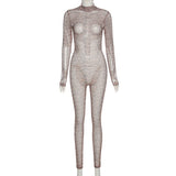 Women's Spring Clothing Printed Slim Fit Hip Raise Stand-up Collar Breathable Sports Jumpsuit