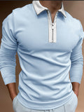 Polo Shirts Autumn Men's Zipper Stitching T-shirt Long Sleeve