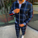 Men′s Athletic Tracksuit Sweat Suits for Men Outfits Spring and Autumn Men's Coat Trousers Casual Long Sleeve Fashion Blue Men's Suit Casual