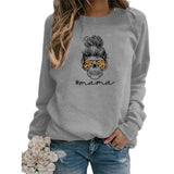 Boy Mama Hoodie Letter Printed Crew Neck Sweatshirt