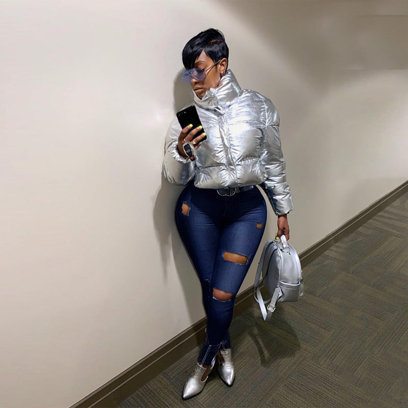 Women Plus Size Jeans Fashion Holes Denim Skinny Pants for Women