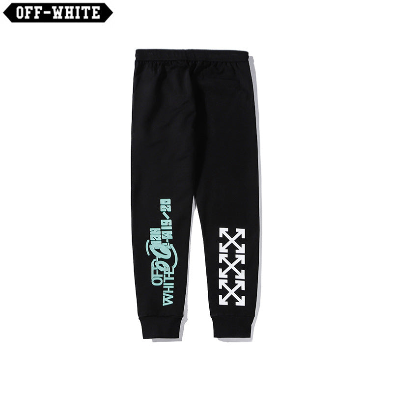 Off White Winter Pants Autumn and Winter Off Printed Letter Totem Casual Trousers