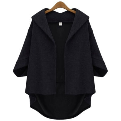 Women Plus Size Tops Short 3/4 Sleeve Batwing Sleeve Coat