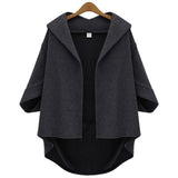 Women Plus Size Tops Short 3/4 Sleeve Batwing Sleeve Coat