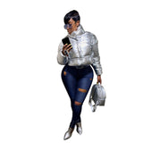 Women Plus Size Jeans Fashion Holes Denim Skinny Pants for Women