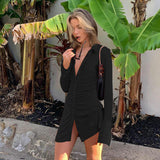 Emily Ratajkowski Dress Pleated Slim Temperament Sexy Elegant Dress