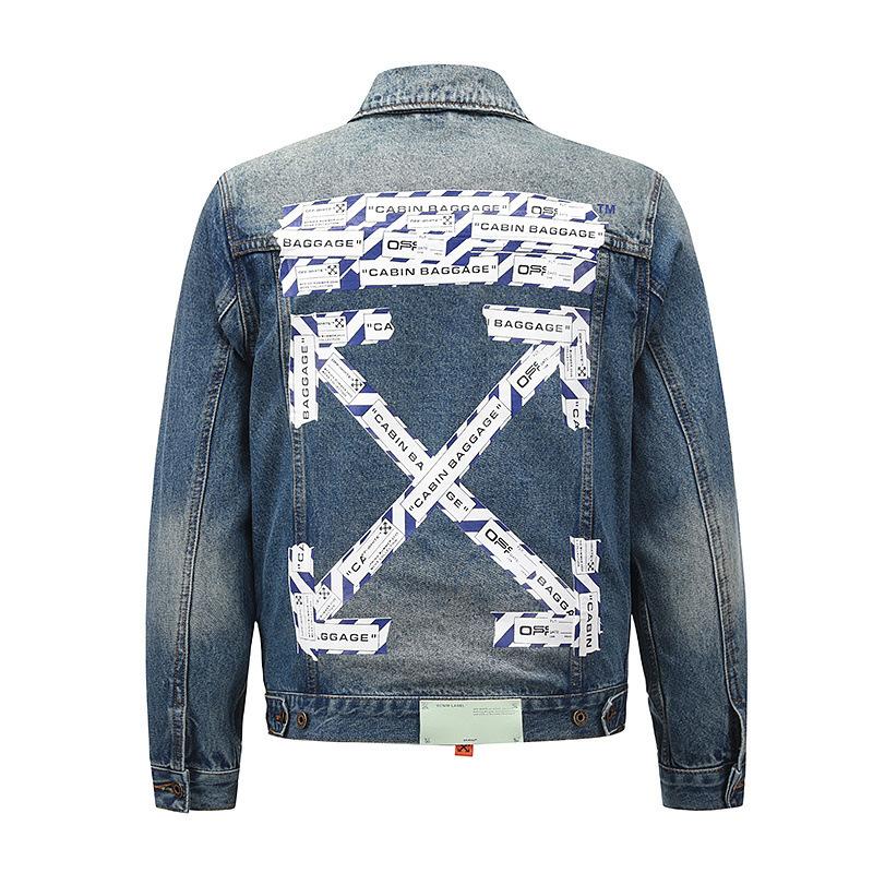 Off White Denim Jacket Autumn Ow Jacket Men Casual Fashionable Plus Size Owt