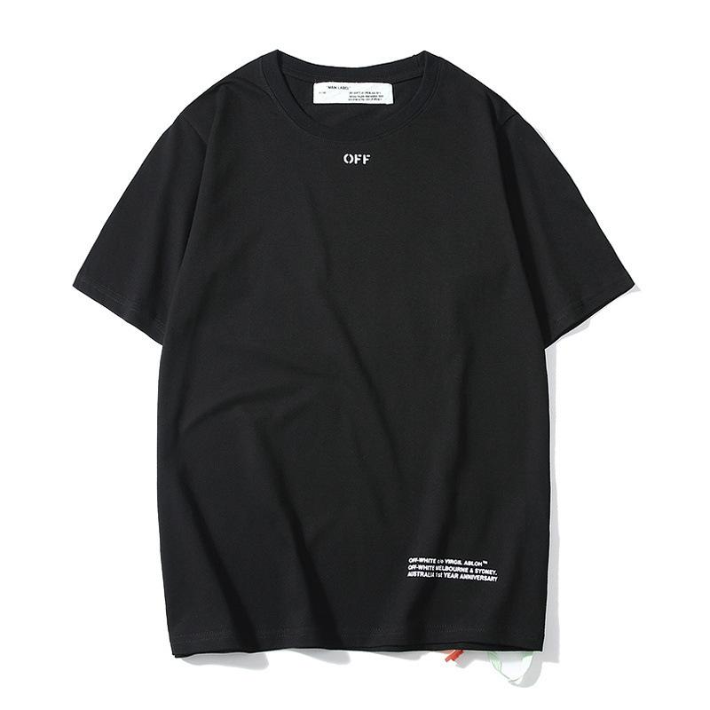 Off White T shirt Reflective Stripe Round Neck Arrow Tshirt Men's Clothing Owt Short Sleeve Casual Fashion