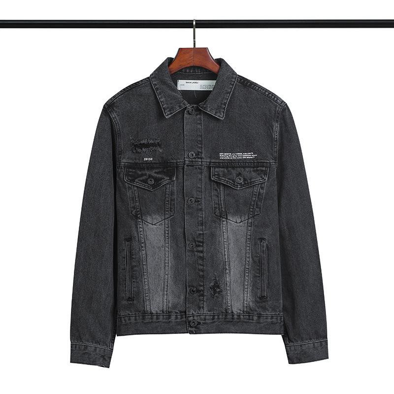 Off White Coats Denim Jacket Coat Plus Size Casual Owt