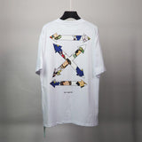 Off White T Shirt Printed Round Neck Short Sleeve Summer Casual Men Owt  Loose