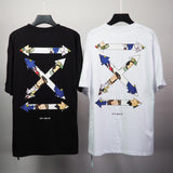 Off White T Shirt Printed Round Neck Short Sleeve Summer Casual Men Owt  Loose