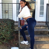 Women Plus Size Jeans Fashion Ripped Denim Pencil Pants